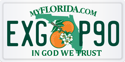 FL license plate EXGP90
