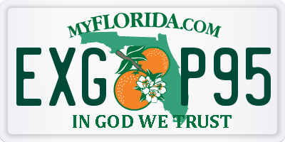 FL license plate EXGP95