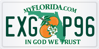 FL license plate EXGP96