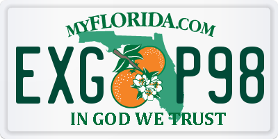 FL license plate EXGP98