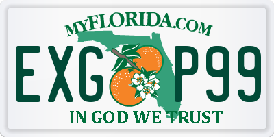 FL license plate EXGP99