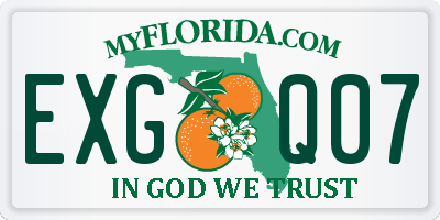 FL license plate EXGQ07