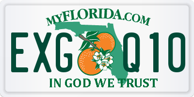FL license plate EXGQ10