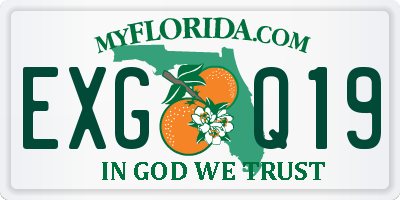 FL license plate EXGQ19