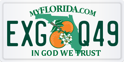 FL license plate EXGQ49