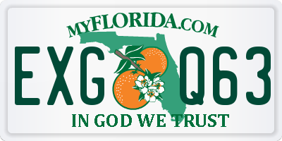 FL license plate EXGQ63