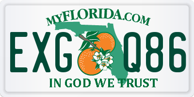 FL license plate EXGQ86