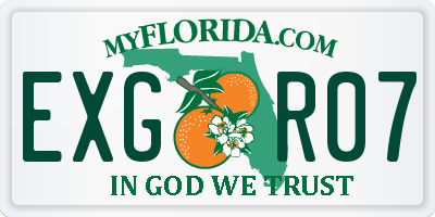 FL license plate EXGR07