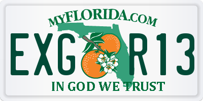 FL license plate EXGR13