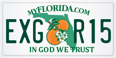 FL license plate EXGR15