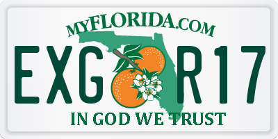 FL license plate EXGR17