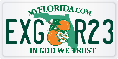 FL license plate EXGR23