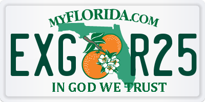 FL license plate EXGR25
