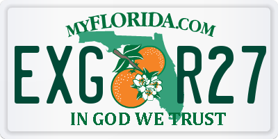 FL license plate EXGR27