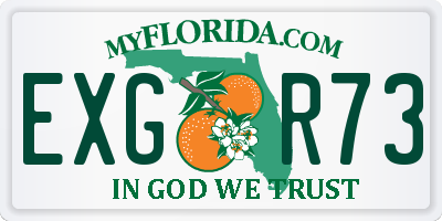 FL license plate EXGR73