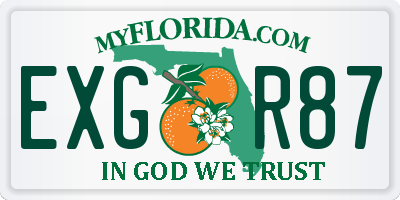 FL license plate EXGR87