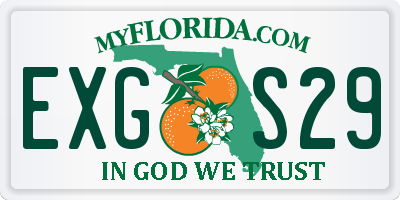 FL license plate EXGS29