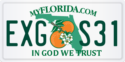 FL license plate EXGS31