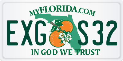 FL license plate EXGS32
