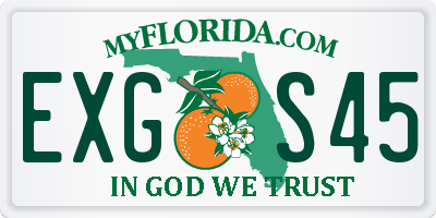 FL license plate EXGS45