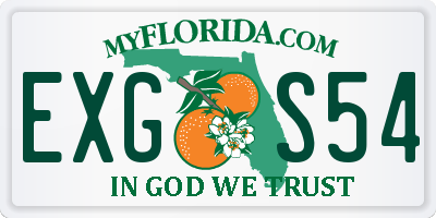 FL license plate EXGS54