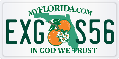 FL license plate EXGS56
