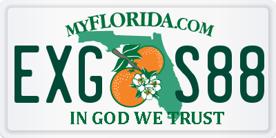 FL license plate EXGS88
