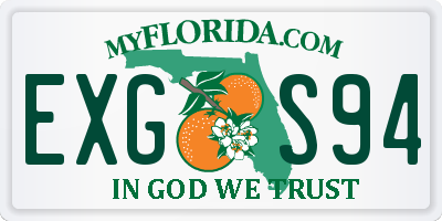 FL license plate EXGS94