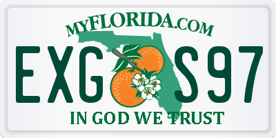 FL license plate EXGS97