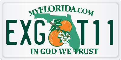 FL license plate EXGT11