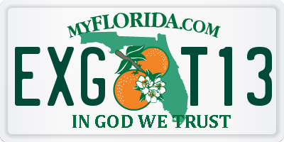 FL license plate EXGT13