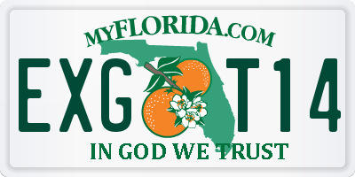 FL license plate EXGT14