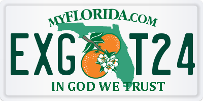 FL license plate EXGT24