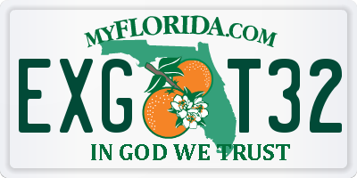 FL license plate EXGT32