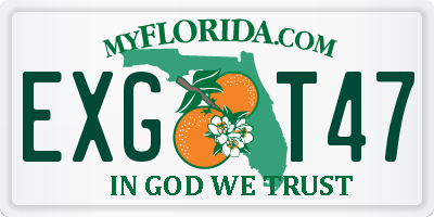 FL license plate EXGT47