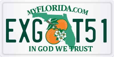 FL license plate EXGT51