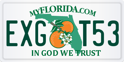 FL license plate EXGT53