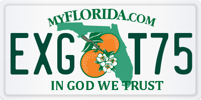 FL license plate EXGT75