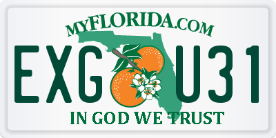 FL license plate EXGU31