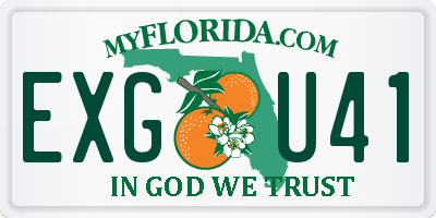FL license plate EXGU41