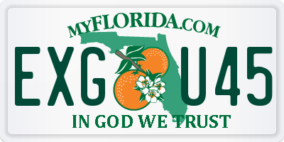 FL license plate EXGU45
