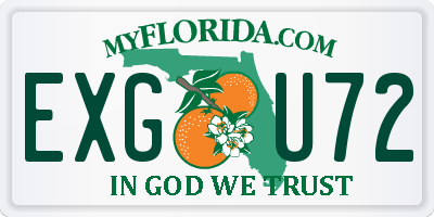 FL license plate EXGU72