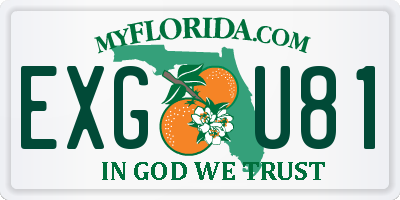 FL license plate EXGU81