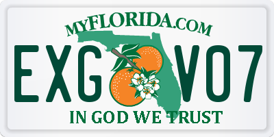 FL license plate EXGV07