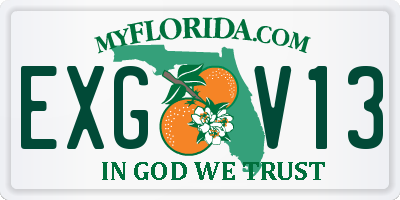 FL license plate EXGV13