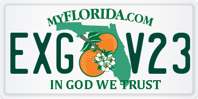 FL license plate EXGV23