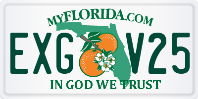 FL license plate EXGV25