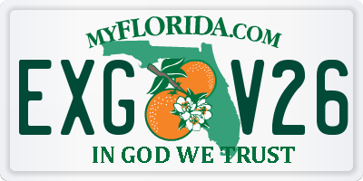 FL license plate EXGV26