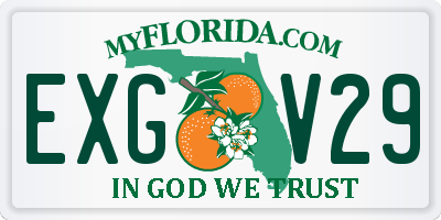 FL license plate EXGV29