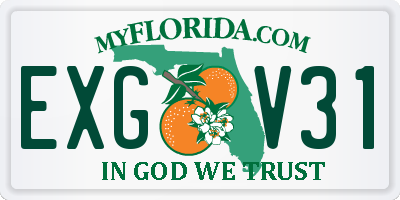 FL license plate EXGV31